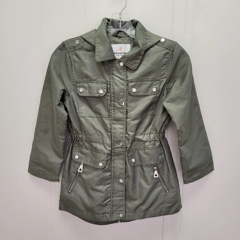 Urban Republic Girls Detachable Hoodie Rain Coat